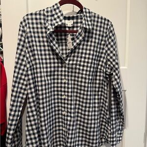 J. Crew Women’s Navy Checkered Shirt